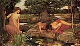 John William Waterhouse Canvas Paintings - Echo and Narcissus